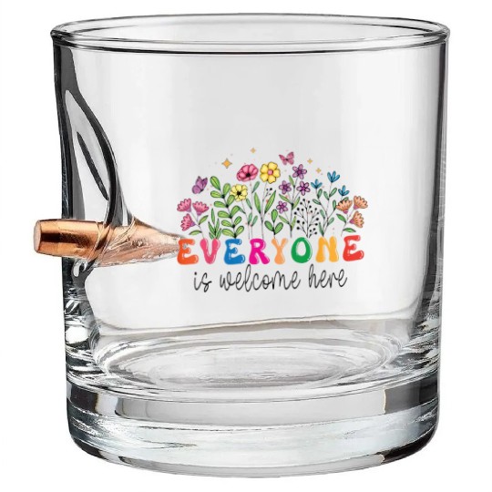 Everyone Is Welcome Here Idaho Teacher Bullet Whiskey Glasses