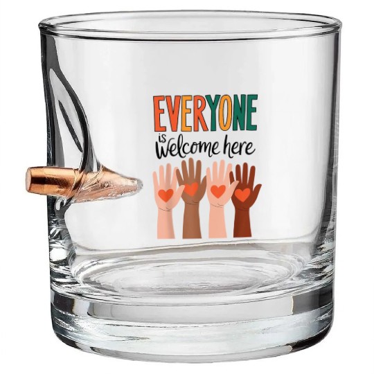 Everyone Is Welcome Here Idaho Teacher Bullet Whiskey Glasses