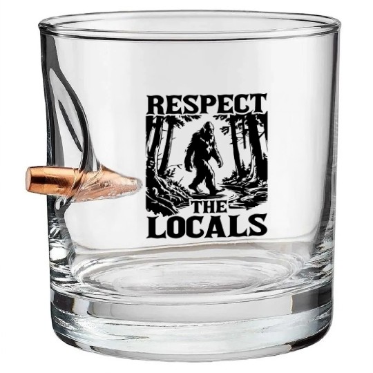 Respect the Locals – Bigfoot in the Wild Bullet Whiskey Glasses