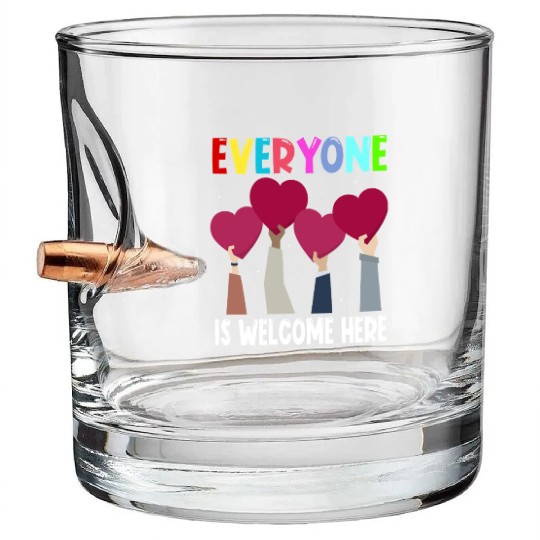 Everyone Is Welcome Here Idaho Teacher Bullet Whiskey Glasses