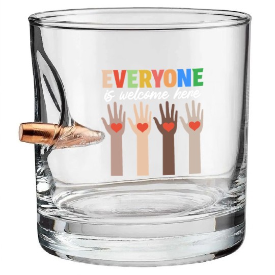 Everyone Is Welcome Here Idaho Teacher Bullet Whiskey Glasses