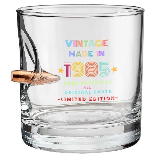 Vintage Made In 1985 Bullet Whiskey Glasses