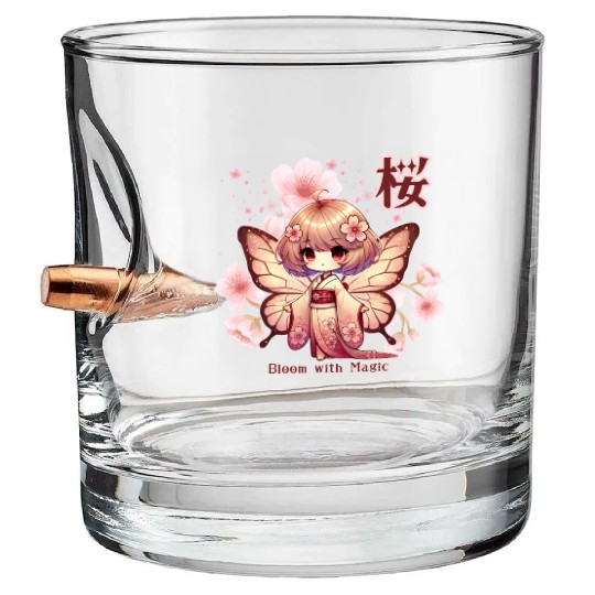 Bloom with Magic - Kawaii Sakura Fairy Bullet Whiskey Glasses
