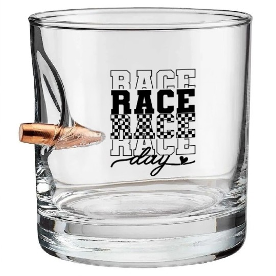 Race Day Racing Season Bullet Whiskey Glasses