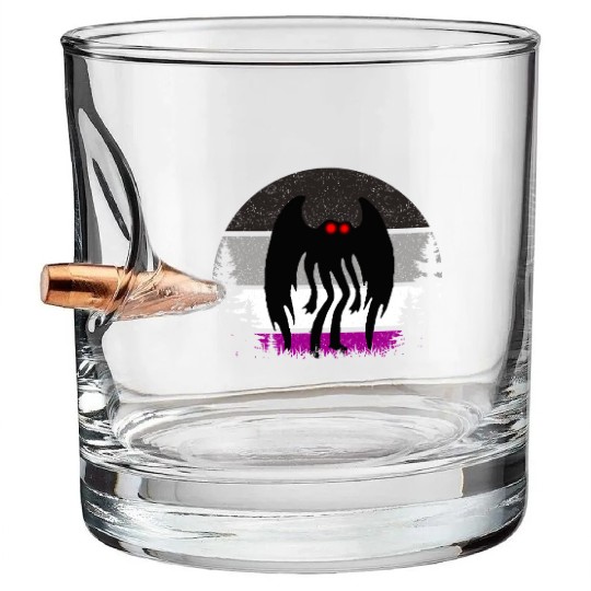 Retro ACE Mothman Asexual Pride Point pleasant Cry Bullet Whiskey Glasses
