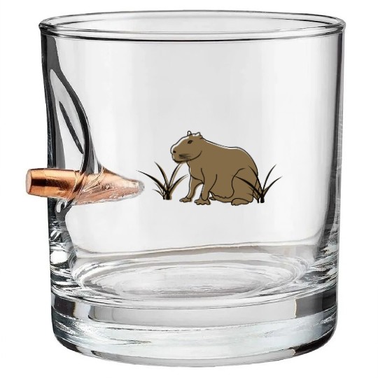 Chill Capybara: The World's Most Relaxed Animal Bullet Whiskey Glasses