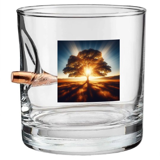 Tree in Sunlight Bullet Whiskey Glasses