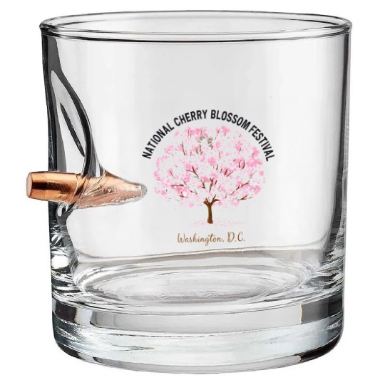 , National Cherry Blossom Festival Bullet Whiskey Glasses