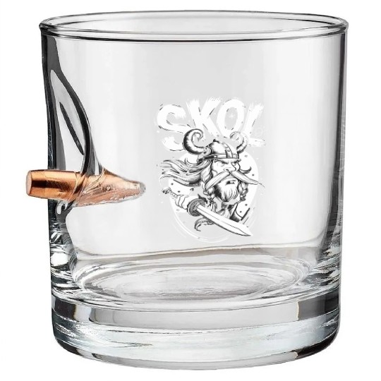 Skol Viking Warrior Fantasy Art Adventures Bullet Whiskey Glasses