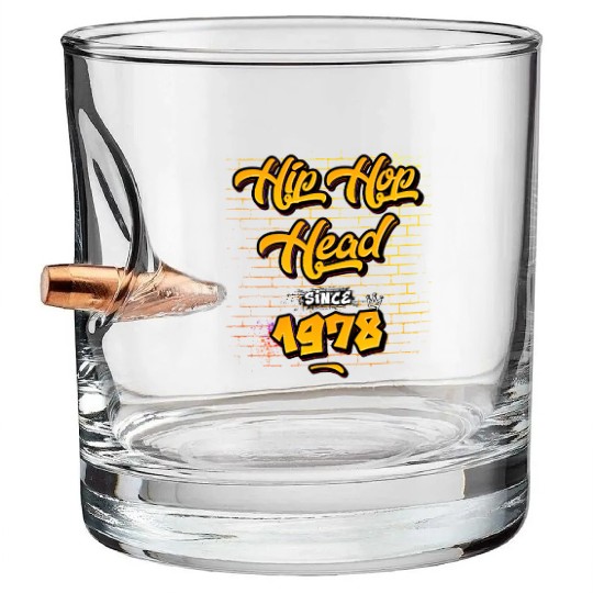 Hip-Hop Head Since 1978 - 47 Years of Pure Flow Bullet Whiskey Glasses