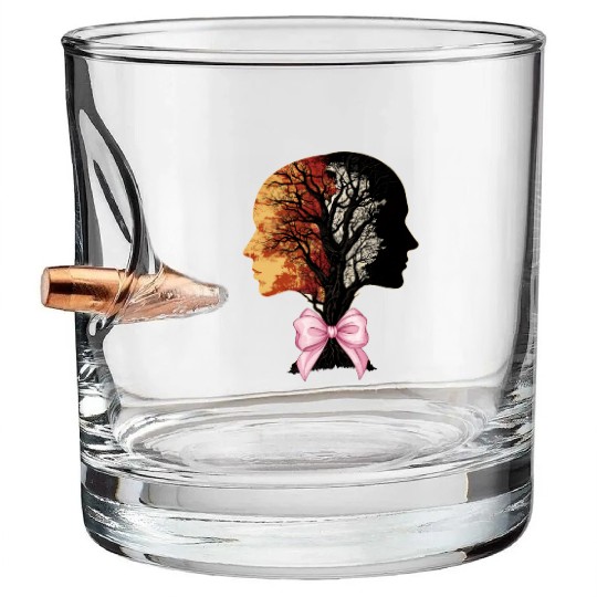 Coquette Bow Genealogy DNA Tree Family History Bullet Whiskey Glasses