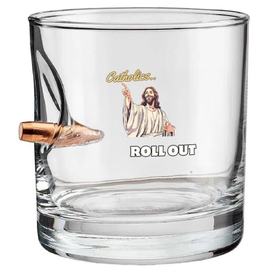 Catholics Roll Out- Jesus Transformer Bullet Whiskey Glasses