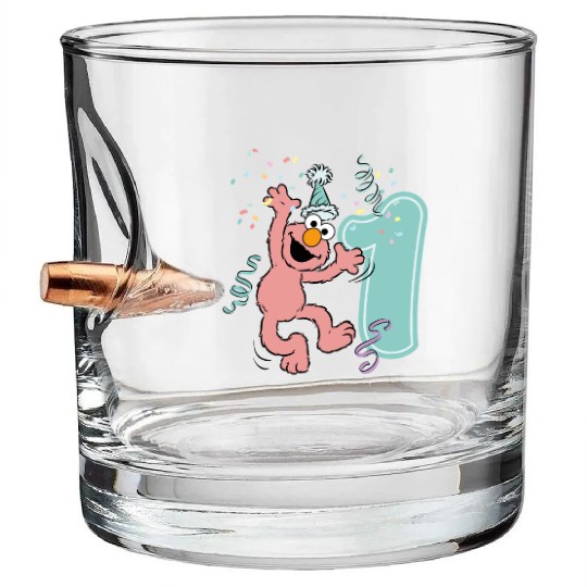 Sesame Street Birthday Design With Elmo One Year Bullet Whiskey Glasses