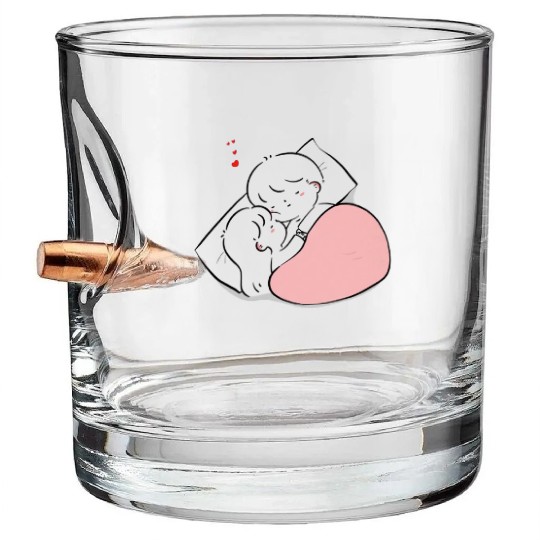 Cartoon Couple Sweet Love Stickers Bullet Whiskey Glasses