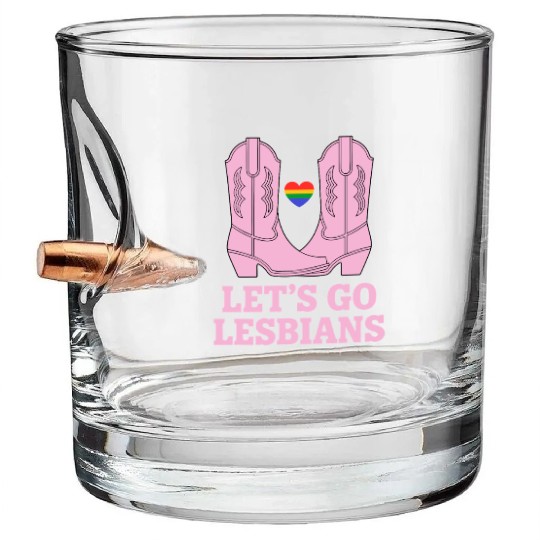 Let’s Go Lesbians Subtle Lesbian Pride Bullet Whiskey Glasses