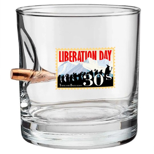 Liberation Day, There & Back Again 1930's Bullet Whiskey Glasses