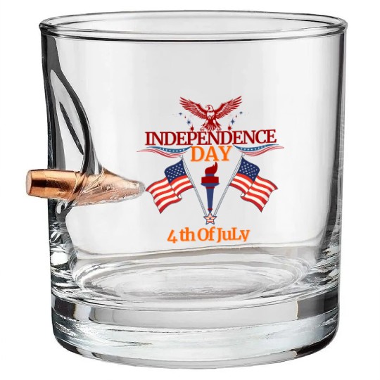 INDEPENDENCE DAY july 4th Bullet Whiskey Glasses