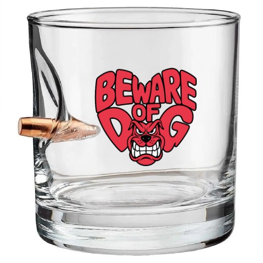 Beware of DOG Bullet Whiskey Glasses