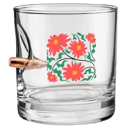 Boho Summer Flower Nature Lover Floral Wildflower Bullet Whiskey Glasses