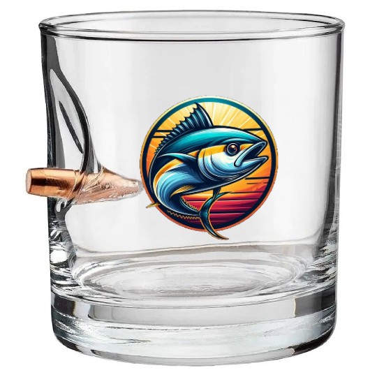 Yellowfin Tuna – Ocean Wanderer Bullet Whiskey Glasses