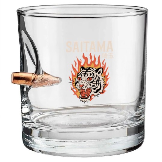 Vintage Saitama Bullet Whiskey Glasses – Bold Tiger Tattoo Design