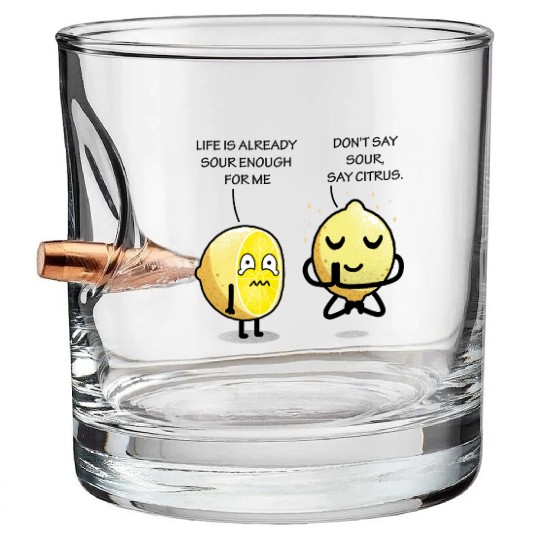 Be positive lemon Bullet Whiskey Glasses