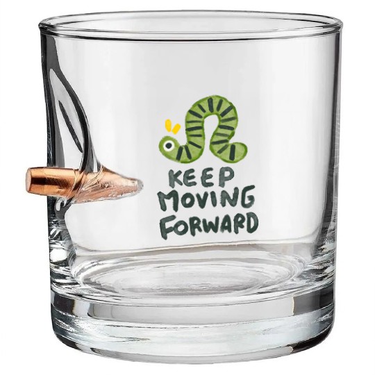 Keep Moving Forwards | Cute Green Bug Bullet Whiskey Glasses
