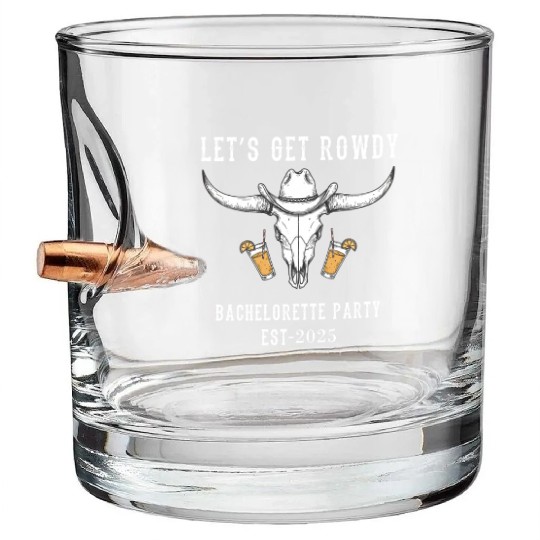 Western BrideBachelorette Party Cowgirl Squad 2025 Bullet Whiskey Glasses