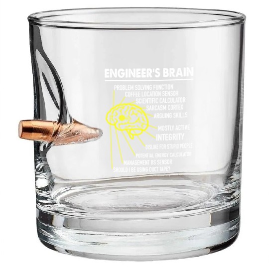 Enginee's brain anatomy for engineer engineering Bullet Whiskey Glasses