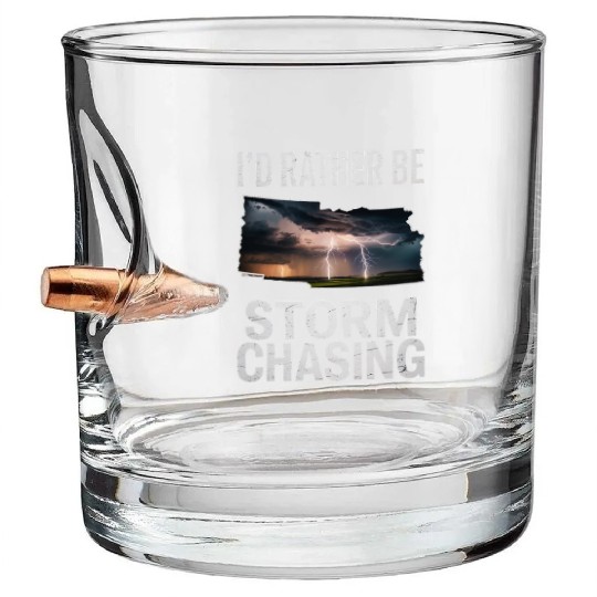 I'd Rather Be Storm Chasing Meteorology Storm Bullet Whiskey Glasses
