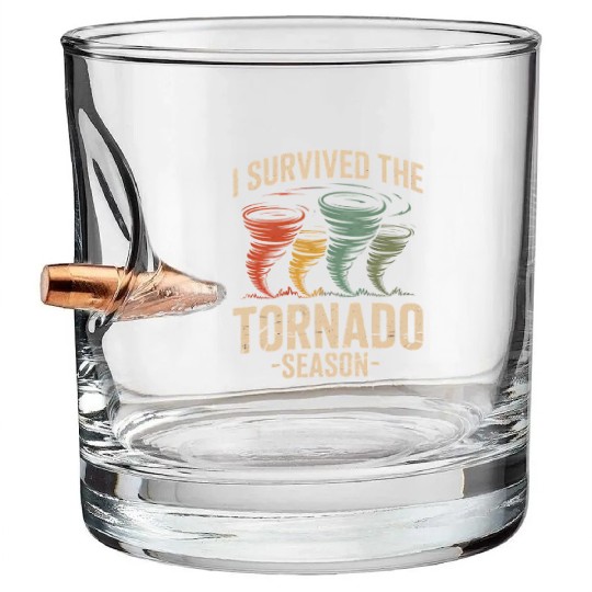 I Survived The Tornado Season Meteorology Storm Bullet Whiskey Glasses