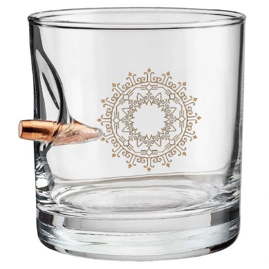Infinite Rise Mandala Bullet Whiskey Glasses –Golden Awakening Design