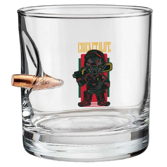 1RSN - cricket Bullet Whiskey Glasses