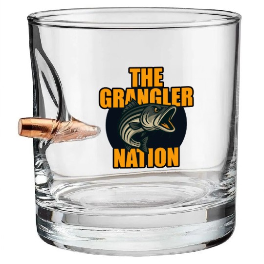 Grangler Nation (Striped Bass) Bullet Whiskey Glasses