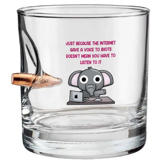 Elephant's critique of the internet Bullet Whiskey Glasses