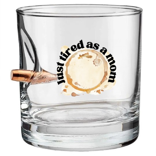 Just Tired as a Mom Coffee Stain Motherhood Design Bullet Whiskey Glasses