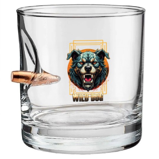 Wild Dog Bullet Whiskey Glasses – Fierce Beast Graphic Bullet Whiskey Glasses for Street