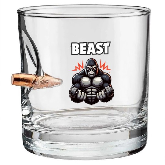 Beast Gym Gorilla – Motivational Bullet Whiskey Glasses"