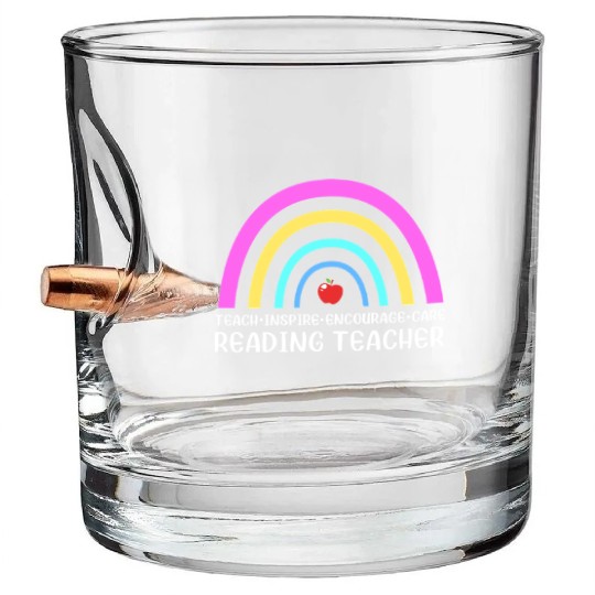 Reading Teacher Literature Book Library Bullet Whiskey Glasses