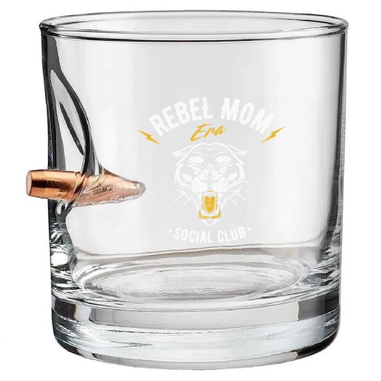 Rebel Mom Era – Tiger Soociial Clubb Design Bullet Whiskey Glasses