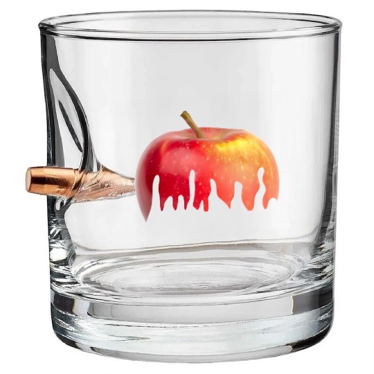 Melting Apple Surreal Art Design Bullet Whiskey Glasses