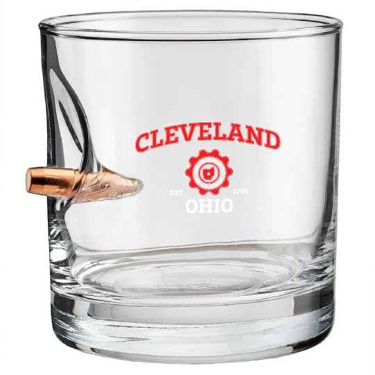 Cleveland Ohio Pride - Hometown Ohio Bullet Whiskey Glasses