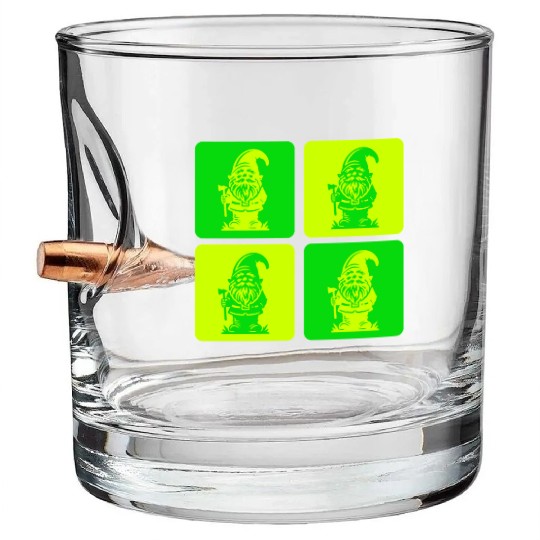 Garden Gnomes With Ax - Mystical And Powerful Bullet Whiskey Glasses