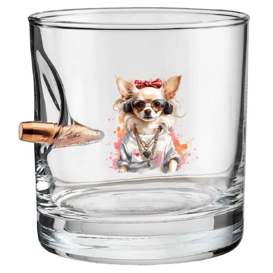 Bling Chihuahua Bullet Whiskey Glasses