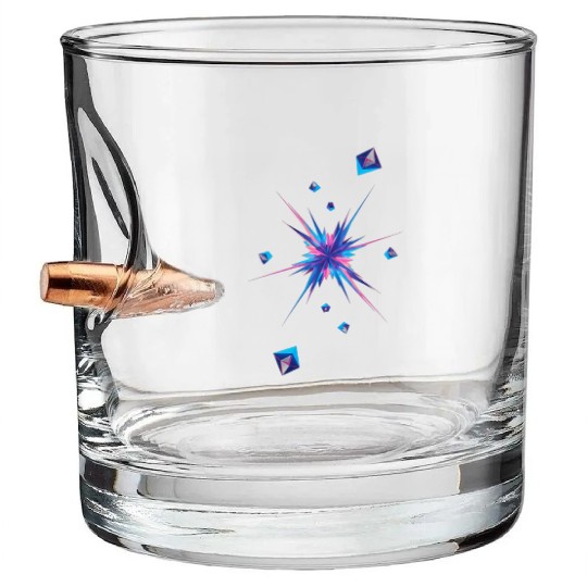Vibrant Geometric Explosion in Neon Colors Bullet Whiskey Glasses