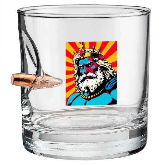 Bold Pop Art Zeus – Colorful Greek God Illustratio Bullet Whiskey Glasses