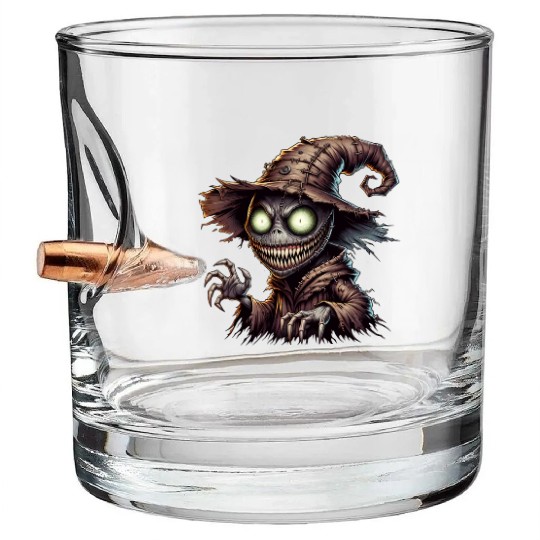 Evil Scarecrow Witch – Creepy Halloween Horror Bullet Whiskey Glasses
