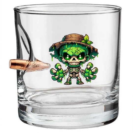 Swamp Skeleton Mutant – Creepy Plant Monster Bullet Whiskey Glasses