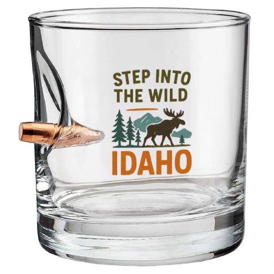Step Into The Wild - Idaho (Idaho Hiking) Bullet Whiskey Glasses