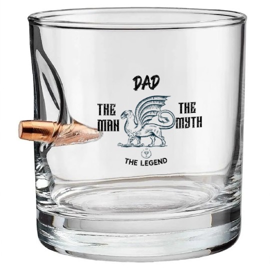 Dad: The man the myth the legend Bullet Whiskey Glasses